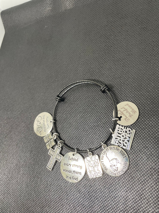 Faith and Power affirmation Bangle